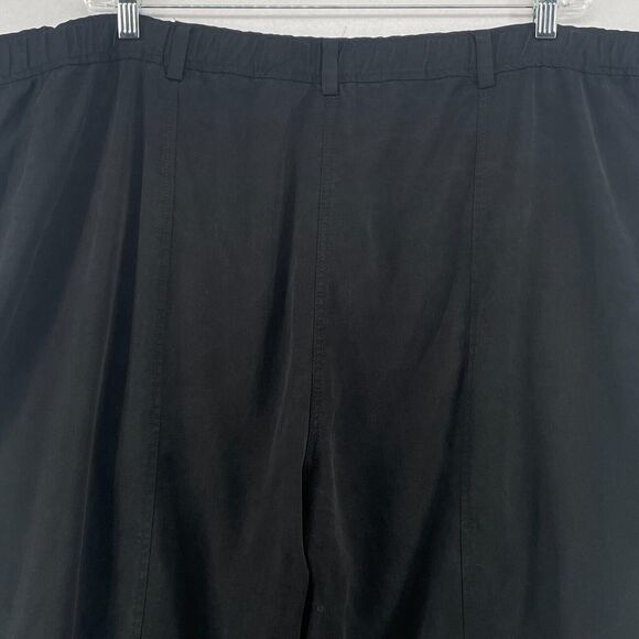 EILEEN FISHER Pants 3X Plus Tencel Twill Tapered Ankle Button Cuff Utility Black - Picture 5 of 16